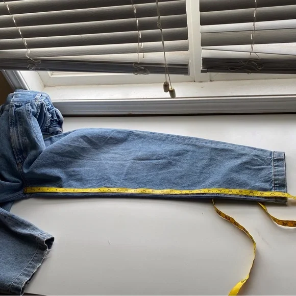 AGOLDE Riya Elasticated Peg Jeans Woman 28 Blue 80s Pleated High Rise NO BELT - Picture 15 of 16